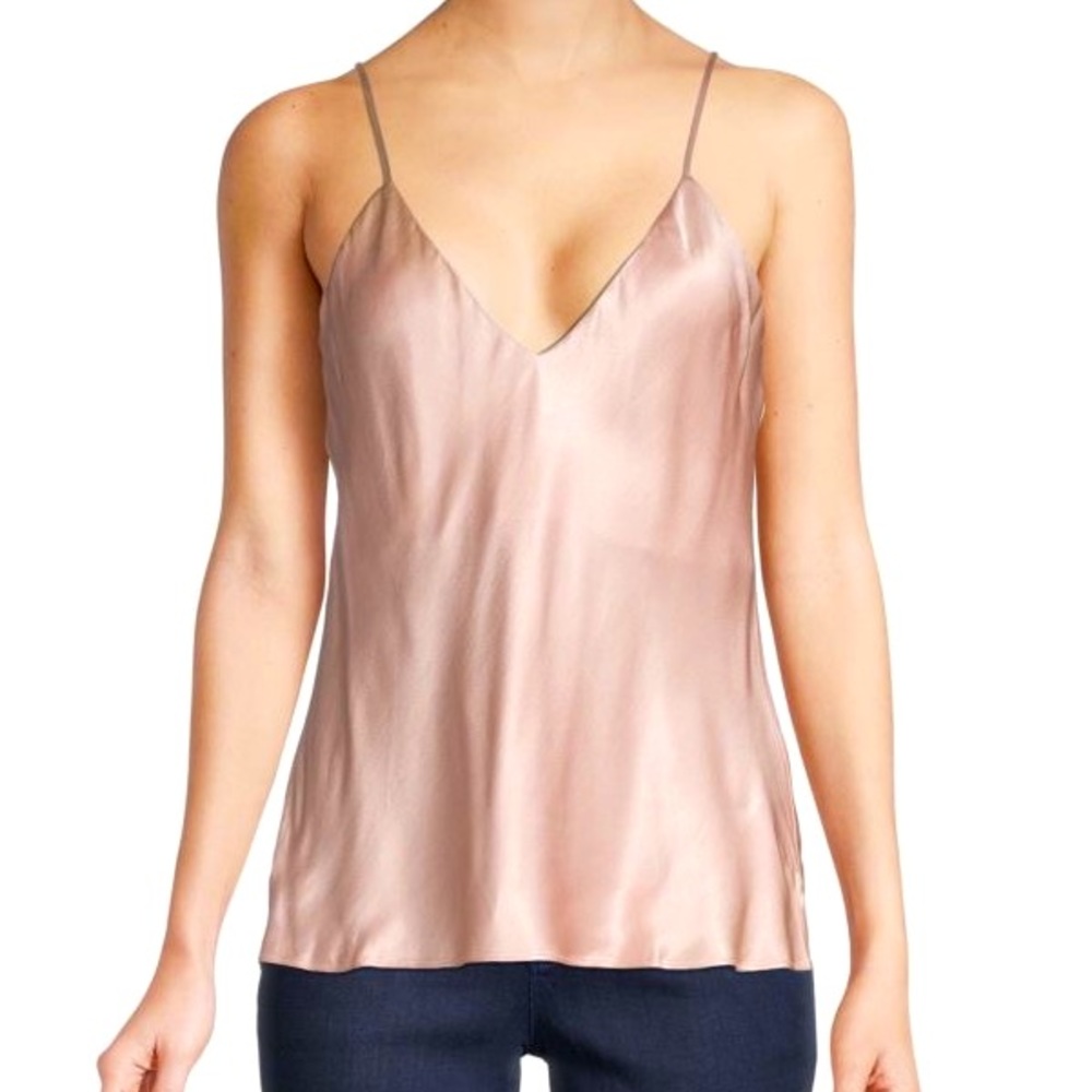 NWT Saks 5th Socialite Solid Satin Camisole Top in Blush